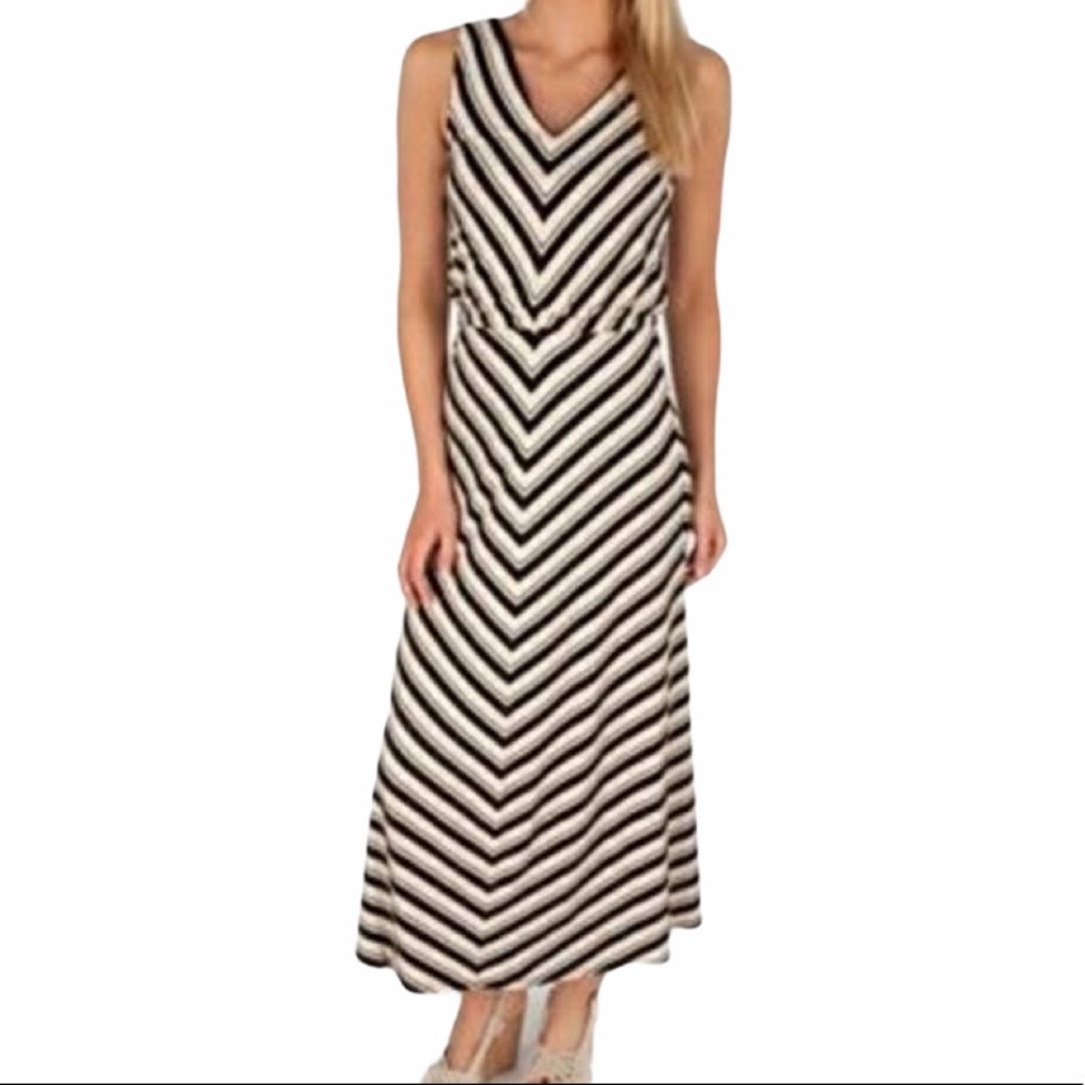 Calvin Klein cream/black maxi dress sz 8